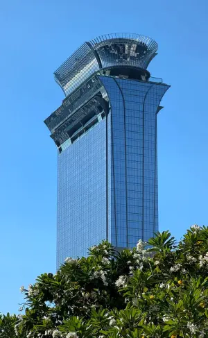 The Palm Tower is the dominant landmark of Palm Jumeirah