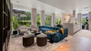 Эстетская квартира: 2 спальни, 190 м² на Блувотерс с дизайном от Олега Торбосова