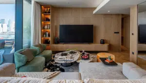 Aesthetically pleasing apartment on Bluewaters. The sea is visible from the bedroom